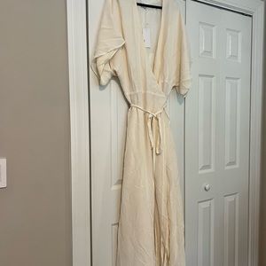 Reformation Cream Maxi Wrap Sundress 3X